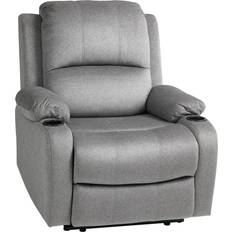 Footrest Armchairs Homcom Recliner with Cup Holder Grey Grey Armchair