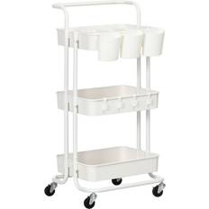 Trolley Tables on sale Homcom 3-Tier Utility Cart White Trolley Table