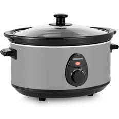 Andrew James 3.5L Slow Cooker Matt Grey Tempered Glass Lid