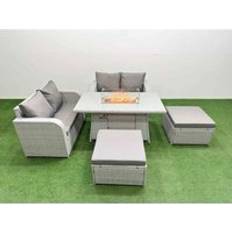 Fimous 6 Seater Love Sofa Outdoor Lounge Set