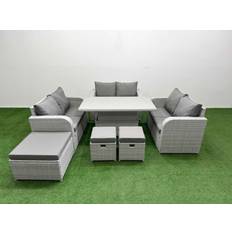 Garden & Outdoor Furniture Fimous 9 Seater PE Wicker Rattan Sofa Outdoor Lounge Set
