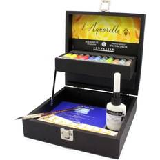 Black Water Colours Sennelier Watercolour Wooden Box Set of 11 x 10 ml