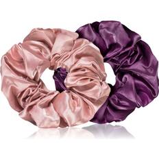 Large Satin Scrunchie Set Pink Violet