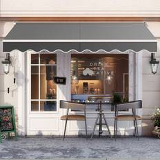 Costway Grey Aluminium Retractable Awning 2.5 x 2 m