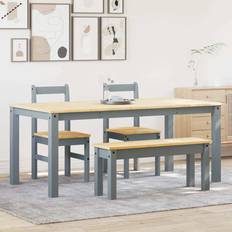 Wood Dining Sets vidaXL 4 Piece Panama Grey Dining Set