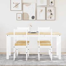 Wood Dining Sets vidaXL Essgruppe Panama Weiß Massivholz Kiefer 5-tlg Tischgruppe