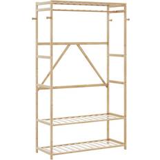 Clothes Racks vidaXL with Shelves 110 x 40 x 175 cm Bamboo Clothes Rack