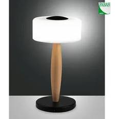 Fabas Luce Elea LED-Bordslampa 29 cm Glas Trä Bordslampa