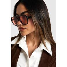 Sunglasses boohoo Womens Retro Aviator Sunglasses - Brown