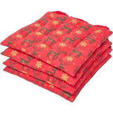 Chair Cushions Homescapes Red Seat Pads Set of 4 40 x 40 cm Chair Cushions