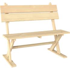 OutSunny 2 Seater Wooden Outdoor Loveseat Natural Garden Bench