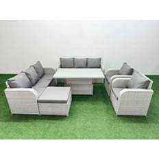 Garden & Outdoor Furniture Fimous PE Rattan High Back Sofa Outdoor Lounge Set