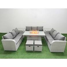 Fimous Pe Rattan Sofa 11 Seater Outdoor Lounge Set