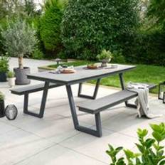 Norfolk Leisure Heydon Grey Polywood Picnic 200 x 170 cm Garden Bench