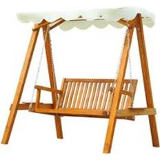 OutSunny Wooden Garden Swing Chair 2 Seater