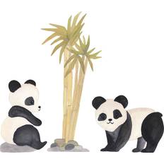 Bambu Väggdekor Barnrum That's Mine Beige Wallsticker Pandas And Bambus
