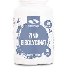 Healthwell Zink Vitaminer & Mineraler Healthwell Zinkbisglycinat 90 Kapsler 90 stk