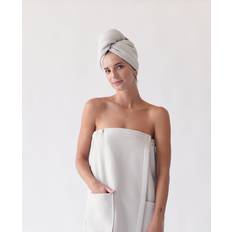 Hair Wrap Towels Cozy Earth Waffle Hair Towel Light Grey