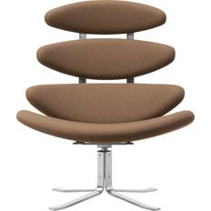 Fredericia Furniture Loungestolar Fredericia Furniture Corona Chair 5000 Brushed Steel W88 x D82 x H97 x 42 cm Loungestol