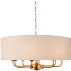 Bomull - Mässing Taklampor Endon Highclere Vintage Brass 8x E14 Pendant Lamp