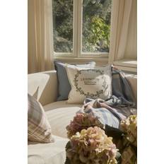 Lexington Linne Hemtextil Lexington Wreath Logo Kuddfodral White Eucalyptus Kuddöverdrag Vit (50x50cm)
