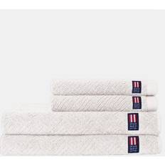 Lexington Herringbone Towel White Handduk Vit