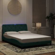 vidaXL Bettgestell mit LED-Leuchten 120x200 cm Samt Bettrahmen