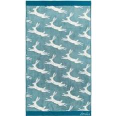 Joules Jumping Hare Teal Bath Towel Turquoise, Blue