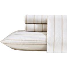OEKO-TEX Bed Sheets Nautica Merrick Stripe Twin XL Set Bed Sheet Beige (243.84x)
