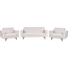 Meubels Beliani Fabric Living Room Set Off-White Alnes Sofa