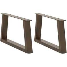 vidaXL Soffbordsben V-formade 2 St Naturstål 50x 30-31.3 cm Stål Bordsben