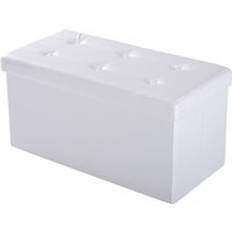 Homcom Folding Faux Leather Cube Storage Bench