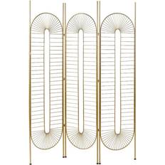 Metal Room Dividers Beliani 3 Panel Noale Gold Room Divider