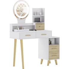 Homcom With Mirror Dressing Table