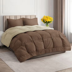 Duvets Premium Down Alternative Comforter Full Brown/Beige Duvet