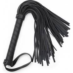 House Of Glass Fronded Black Faux Leather Flogger