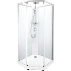 Duschkabiner 80 80 Contura Shower Comfort Pentagonal Duschkabin 80 x 90 x 215 cm Vit