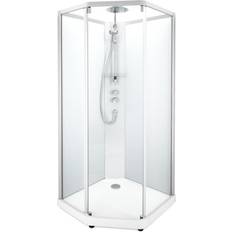 Duschkabin 80 x 90 x 215 cm Vit Matt Glas