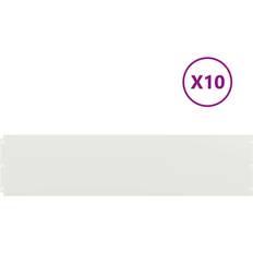 vidaXL Plænekanter 10 Stk 25x103 cm Koldvalset Stål Hvid