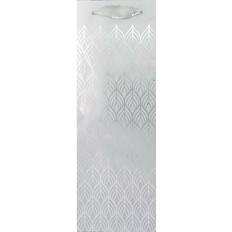 Jam Paper Luxe Silver Wine Gift Bags 3 Pack