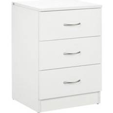 Homcom White Bedside Tables Homcom Modern 3 Drawers Side Cabinet White Bedside Table