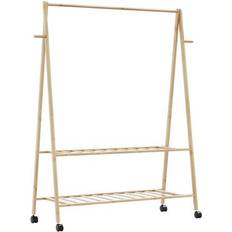 Clothes Racks vidaXL Bamboo with Shelves 132 x 45.5 x 155.5 cm Clothes Rack