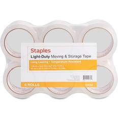 Packing Tapes Staples Lightweight Moving & Storage Packing Tape, 1.88" x 54.6 Yds, Clear, 6/Rolls