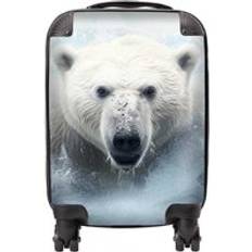 White Luggage Warren Reed Polar Bear Splashart Suitcase Small