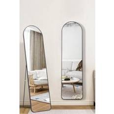 Floor Mirrors Living and Home Modern Arched Metal Black Floor Mirror
