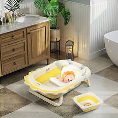 Badbalja Baby Med Badstöd Kudde Gul