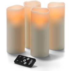 LED Candles Hollowick Flameless Ivory Wax Pillar 3" x 8" LED Candle