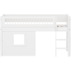 Flexa White Halvhøj Seng Med Træhus 90 x 200 cm