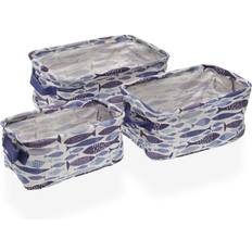 Badrumstillbehör Versa Refurbished Basket Set Aqua 18 x 14 x 28 cm