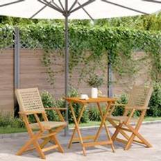 Garden & Outdoor Furniture Berkfield Home 3 Piece Beige Poly Rattan Bistro Set